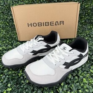 Hobibear Wide Barefoot Shoes Mens 10 Womens 11 Black Grey White Cross Trainer